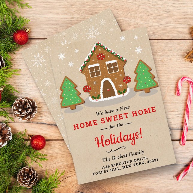 Cartão De Festividades Gingercake House Novo Lar Para Férias (Criador carregado)