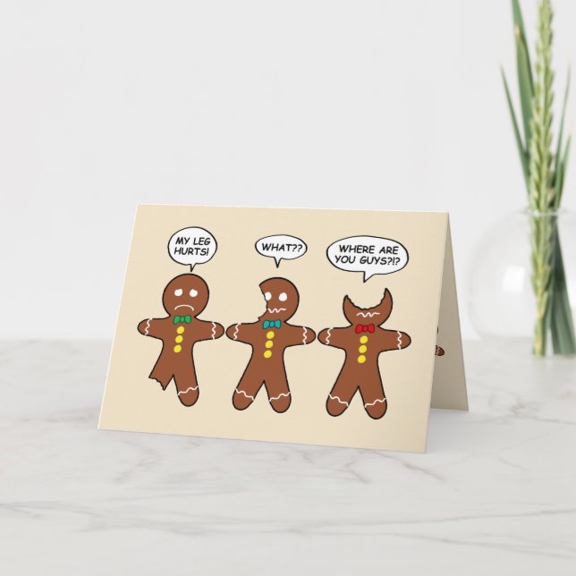 Cartão De Festividades Gingerpão Homens Minha Perna Magoa Personalizar (Frente)