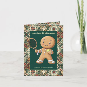 Cartão De Festividades Gingerpão Tênis Grand Slam 🎾 🎄 texto personaliza