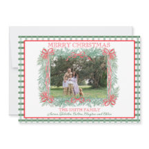 Gingham Verde da Faixa Vermelha de Natal