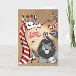 Cartão De Festividades GIRAFA DE CANA DE AÇÚCAR & AMIGOS (matte) Jeff Wil
