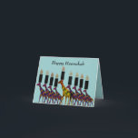 Cartão De Festividades Giraffe Hannukah Menorah Cards<br><div class="desc">Ilustração gráfica de uma girafa Hannukah menorah.</div>