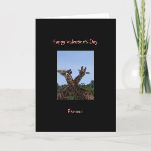 Cartão De Festividades Giraffe Happy Valentine's Day, Partner!