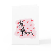 giraffe hug w hearts a' plenty