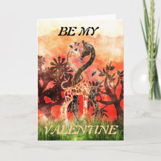 Cartão De Festividades Giraffe Love - Be My Valentine
