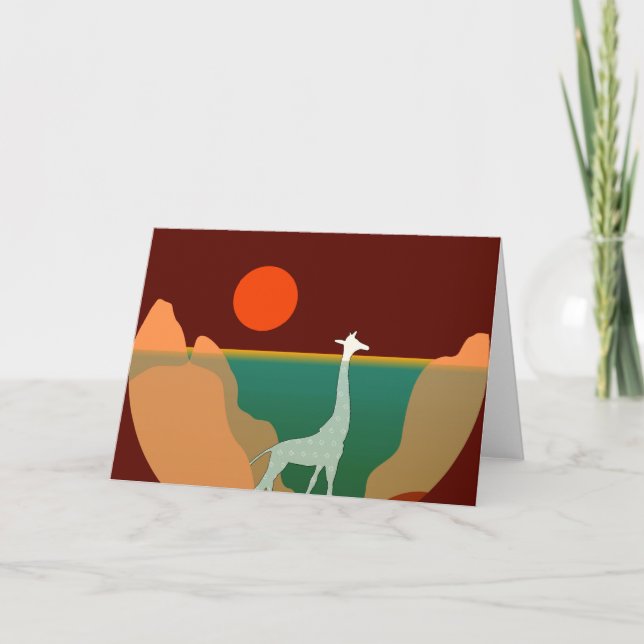 Cartão De Festividades Giraffe Original Design (Frente)