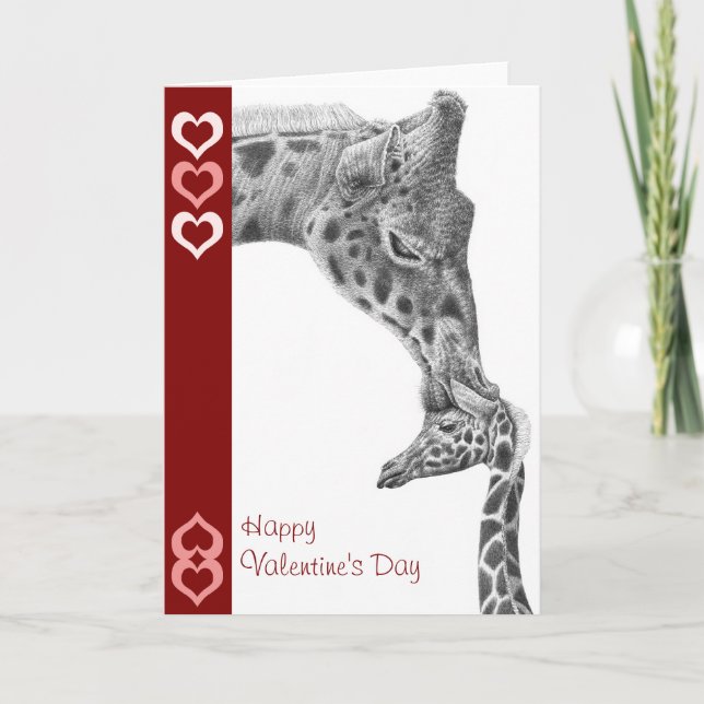 Cartão De Festividades Giraffe Valentine Card (Frente)