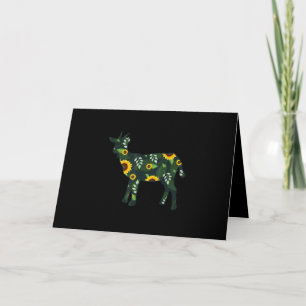 Cartão De Festividades Girassol Floral Goat Kid Hawaiian