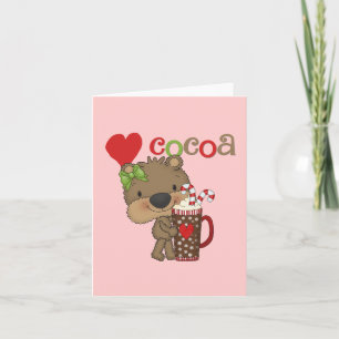 Cartão De Festividades Girl Bear Cocoa Love