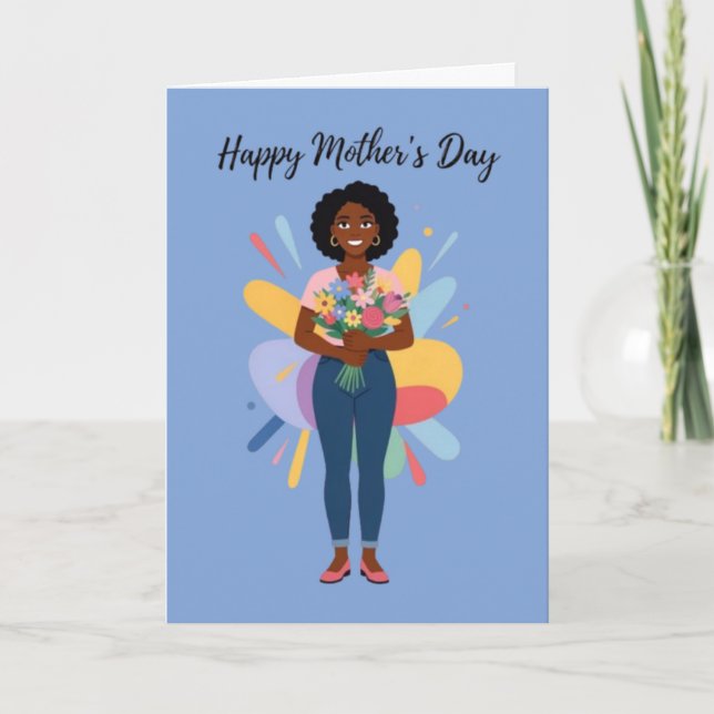 Cartão De Festividades Give Her Flowers Mother's Day Card (Frente)