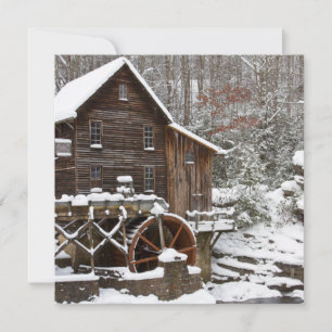Cartão De Festividades Glade Creek Grist Mill no inverno