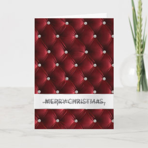 Cartão De Festividades Glam Faux Velvet Red Christmas