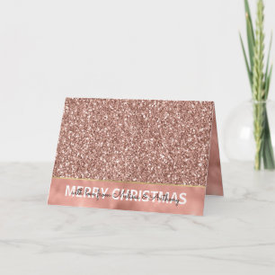 Cartão De Festividades Glam Glitzy Glitter Rosa Dourado Natal