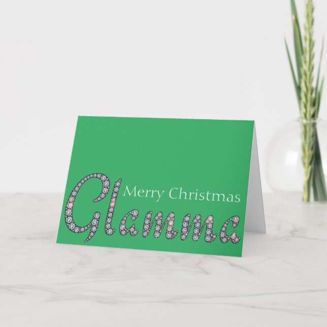 Cartão De Festividades Glamma bling Christmas greeting card (Frente)