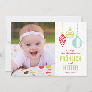 Cartão De Festividades Glänzenden Verzierungen Foto Weihnachtskarte