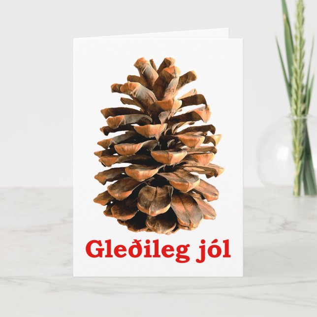 Cartão De Festividades Gleðileg jól - Jerusalem Pine Cone (Frente)