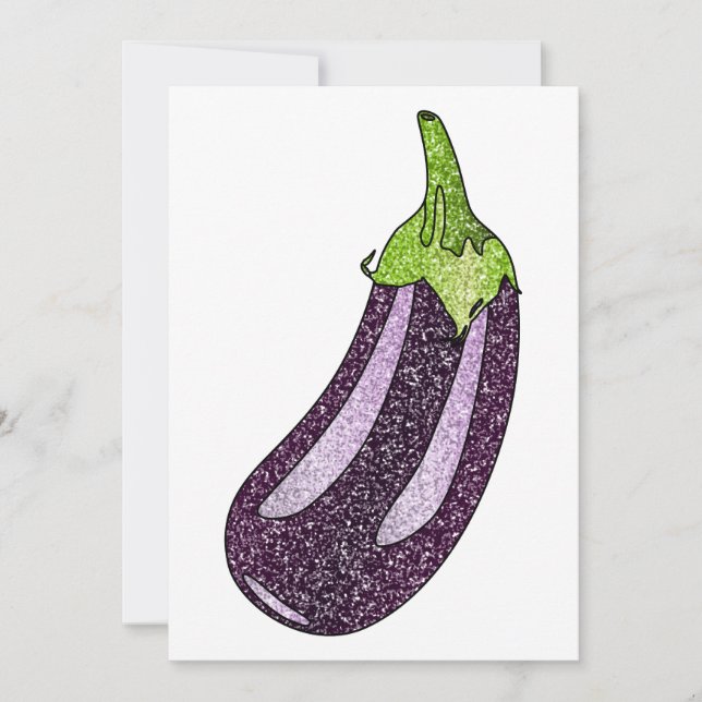 Cartão De Festividades Glitter EggPlant (Frente)