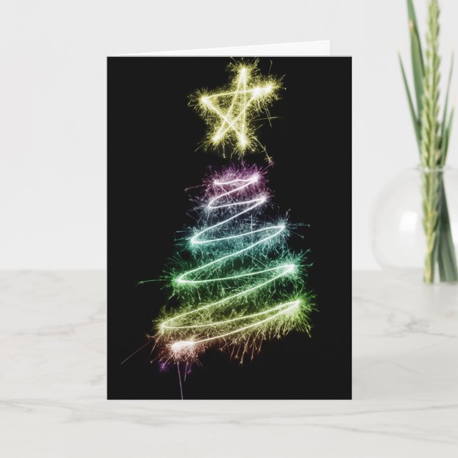 Cartão De Festividades Glitter Sparkle Pride Christmas Tree LGBT Gay (Frente)
