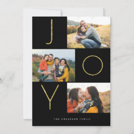 Cartão De Festividades Glittery JOY 4 Imagem