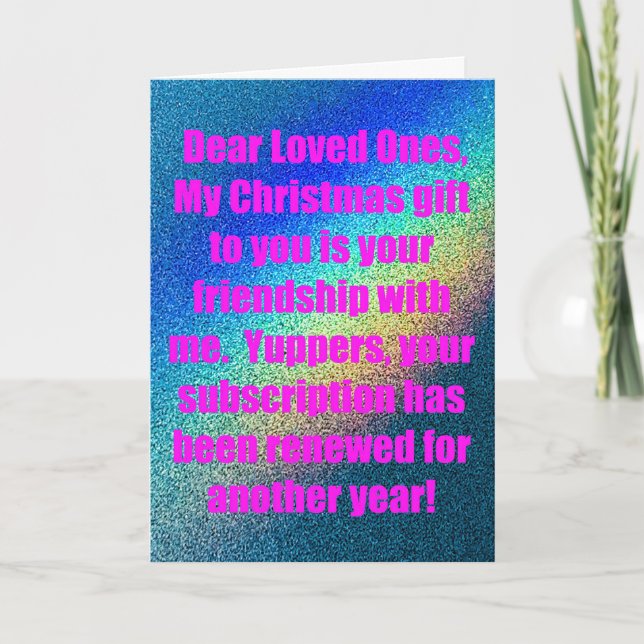 Cartão De Festividades Glittery Rainbow Snarky Christmas Card (Frente)
