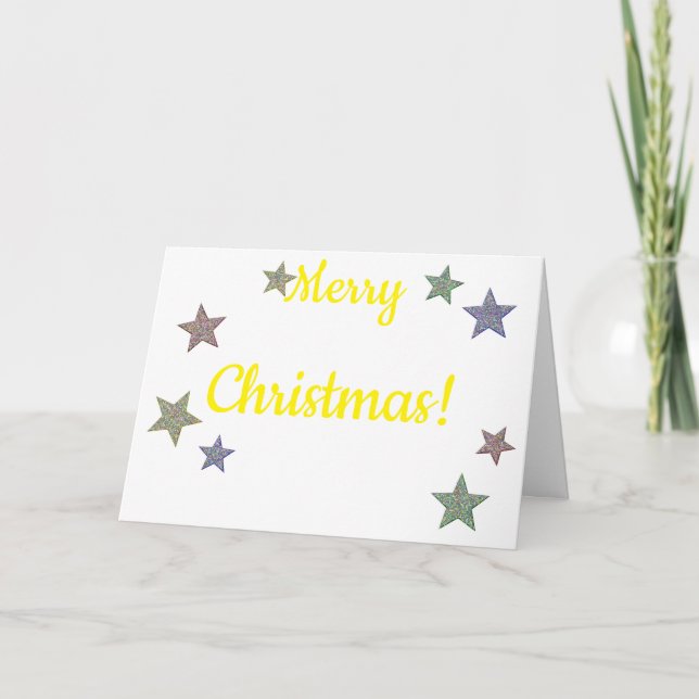 Cartão De Festividades Glittery Stars Natal (Frente)