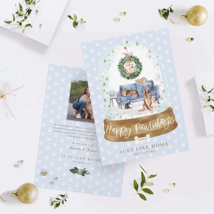 Cartão De Festividades Globe Azul Couve Pet Sentado Empresa