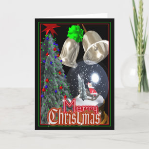 Cartão De Festividades Globo da neve do papai noel por Valxart