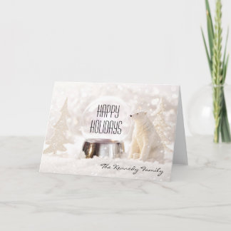 Cartão De Festividades Globo da neve na cena do inverno