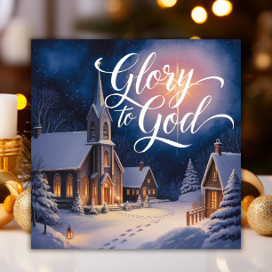 Cartão De Festividades Glória a Deus Cena Religiosa Natal
