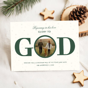 Cartão De Festividades Glória a Deus Família Religiosa Cristã Natal