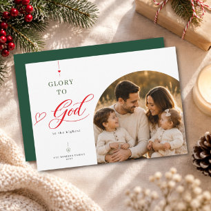 Cartão De Festividades Glória a Deus Foto de Natal Religiosa com Letra Ve