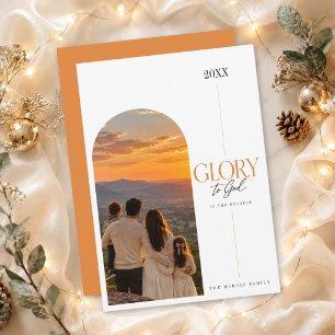 Cartão De Festividades Glória a Deus Foto Religiosa do Pôr do Sol Natal 