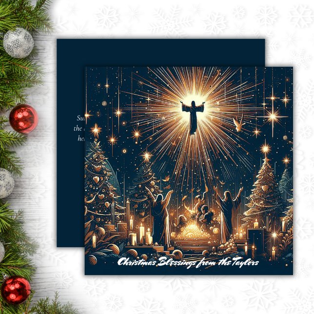 Cartão De Festividades Glória a Deus Jesus Religioso Natal Cristão (Glory to God Religious Jesus Christian Christmas Holiday Card)