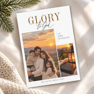 Cartão De Festividades Glória a Deus Lanterna do Pôr do Sol Religiosa Fot