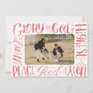 Cartão De Festividades Glória a Deus Lettering com Pincel Aquarela