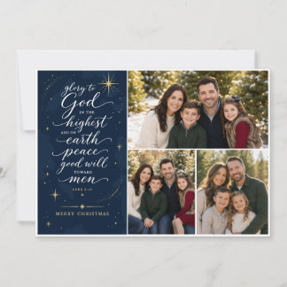 Cartão De Festividades Glória a Deus nas Alturas Carta de Natal com Foto