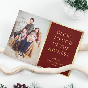 Cartão De Festividades Glória a Deus nas Alturas Foto de Natal