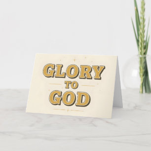 Cartão De Festividades Glória a Deus Natal Script Retro