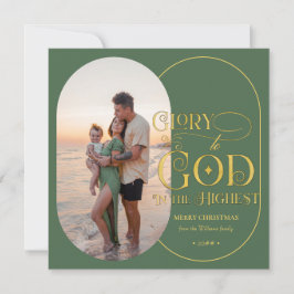 Cartão De Festividades Glória a Deus Religioso 2 Script Foto Cristão