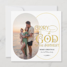 Cartão De Festividades Glória a Deus Religioso Cristão 2 Script de Foto