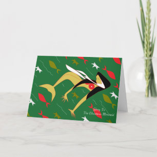 Cartão De Festividades Glória À Sereia De Natal
