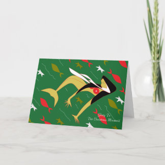 Cartão De Festividades Glória À Sereia De Natal