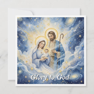 Cartão De Festividades Glória Religiosa Elegante A Deus Natal Cristão