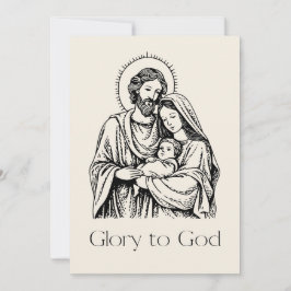 Cartão De Festividades Glória Religiosa Elegante A Deus Natal Cristão