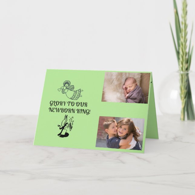 Cartão De Festividades Glory to our Newborn King (Frente)
