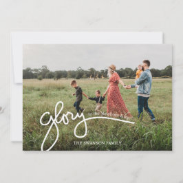 Cartão De Festividades Glory to the Newborn King Photo Christmas Card