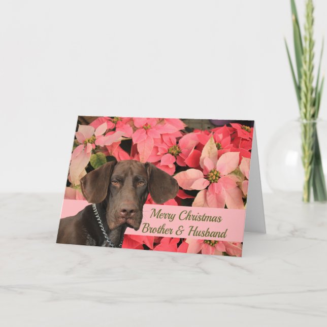 Cartão De Festividades Glossy Grizzly Brother & Husband Feliz Natal (Frente)