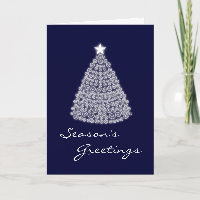 Cartão De Festividades Glowing White Tree Christmas Card (Frente)