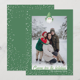 Cartão De Festividades Gnome bonito para a foto da família de feriados