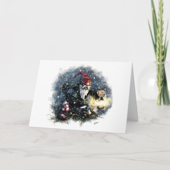 Cartão De Festividades Gnome Christmas Card (Frente)